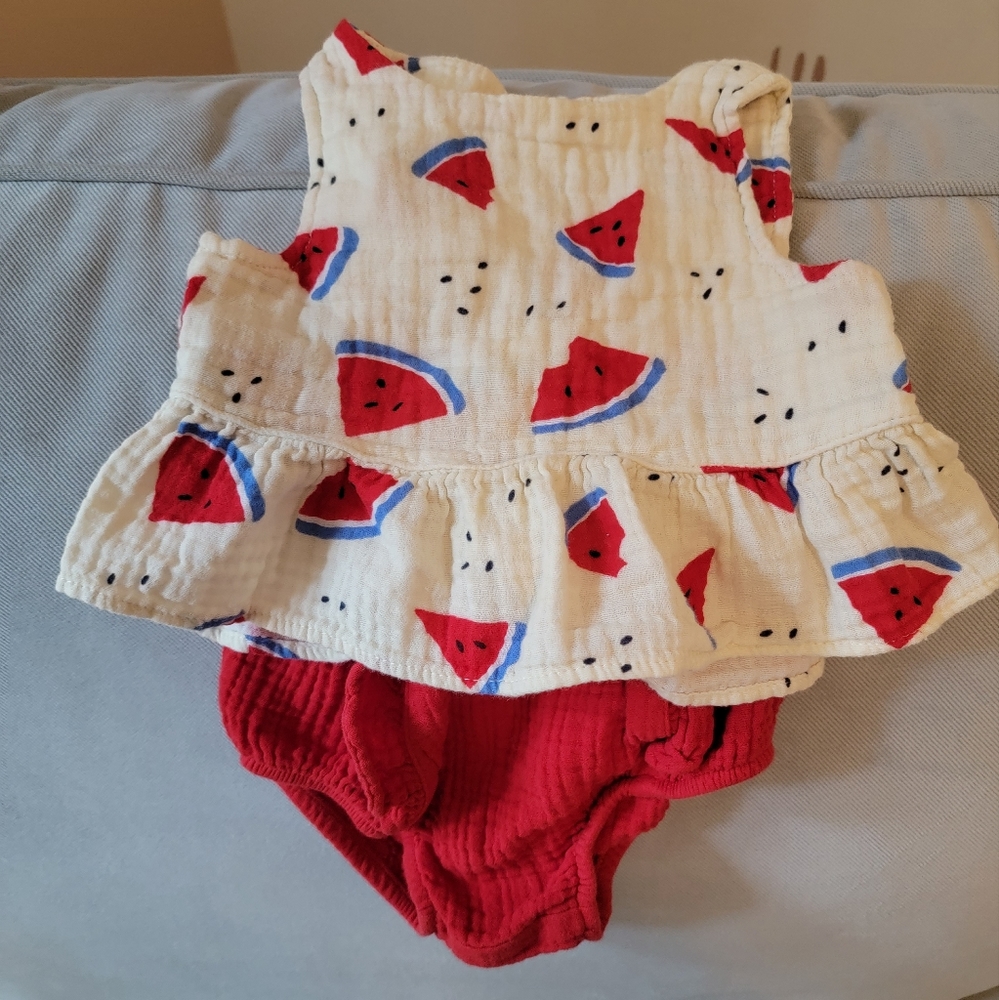 Easy Breezy Linen Muslin Watermelon 🍉 Set, 18 month
